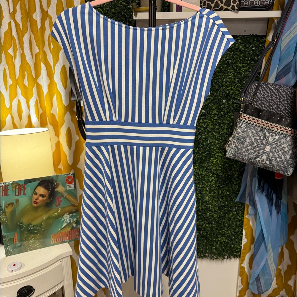 Kate Spade Asymmetrical Blue and White Dress